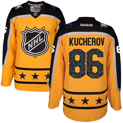 Lightning #86 Nikita Kucherov Yellow All-Star Atlantic Division Stitched Youth NHL Jersey